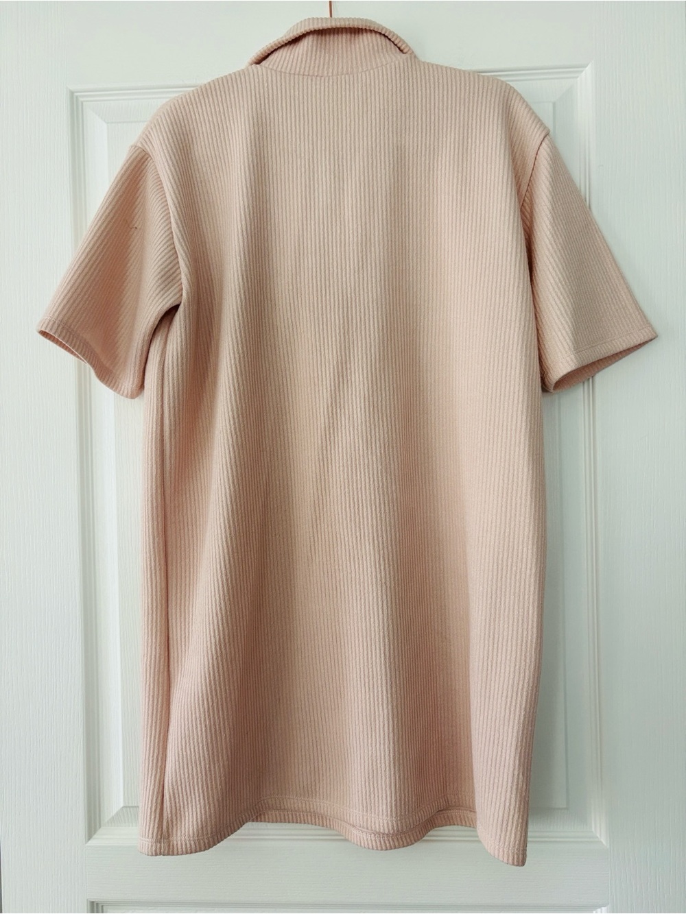 ZARA Blush Pink Ribbed Half-Zip Midi Dress - Picture 5 of 5